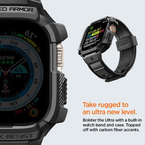 Spigen Apple Watch Ultra 3/2/1 (49mm) Capa + Pulseira – Rugged Armor Pro